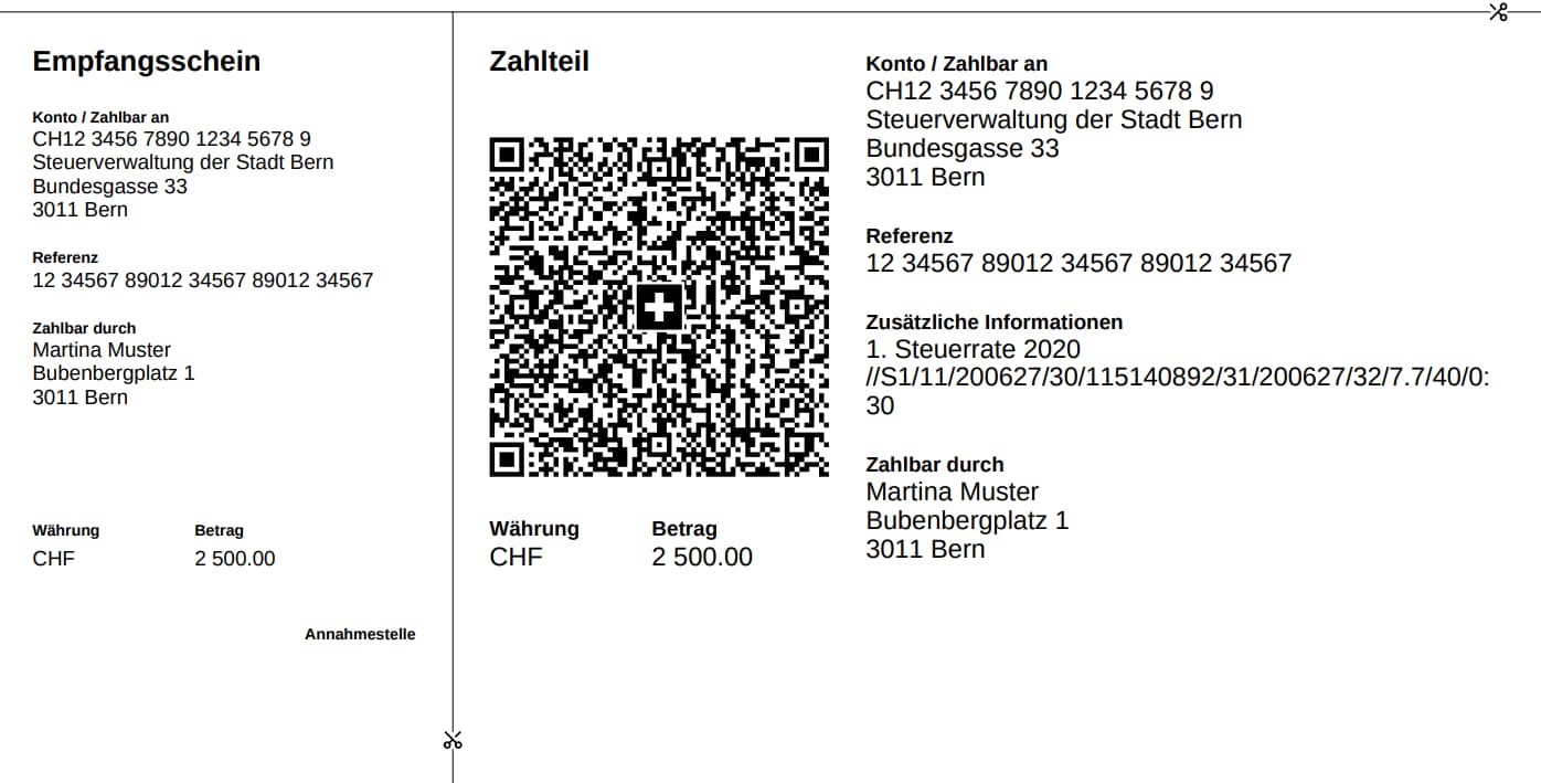 Neuer Einzahlungsschein