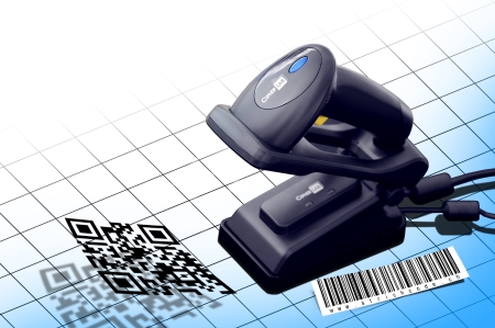 CipherLab 1564 Kit USB: kabelloser 2D-Code-Leser mit Bluetooth-Empfänger im Autosense-Ständer, USB-Schnittstelle mit Tastatureingabe-Simulation